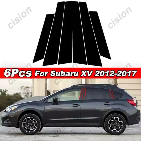 6/8Pcs Black Carbon Fiber For Subaru XV Crosstrek 2012-2022 Car Door Window Column BC Pillar Post Tr