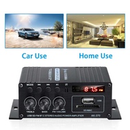 AK370/AK170เครื่องขยายเสียง 12V เครื่องขยายเสียงสเตอริโอรถบ้าน 200W+200W แอมป์จิ๋ว สเตอริโอHIFI ไร้ส
