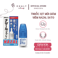 Nước xịt mũi Nazal Sato 30ml Nhật Bản ngăn ngừa viêm xoang sổ mũi ngạt mũi