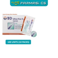 BD Ultra-Fine II Insulin Syringe Short NeedIes 10 units x 10 packs(1 BOX) [ 31g x 8mm, 1ml, for U-10