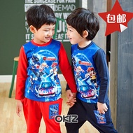 Korea new anime cartoon-children Turning Mecard boys long sleeve t-shirt super cute clothes