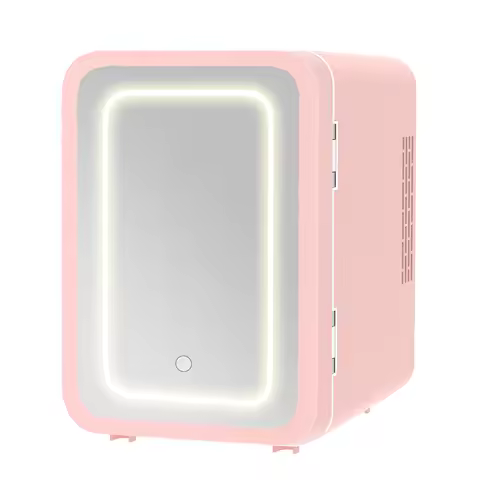 2025 Household 4L Mini Beauty Fridge - LED Mirror Door Cosmetic Refrigerator for Skincare & Makeup S