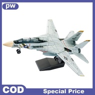 pw 1:72 Scale F-14 Tomcat Fighter Jet Model - White & Black ABS Plastic, 10.24inch Length ph