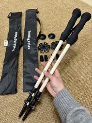 157g碳纖維登山杖只有十多根外貿出口頂級碳纖維登山杖伸縮金屬外鎖卡扣款3節全碳素登山杖