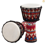 8 Inch Portable African Drum Djembe Hand Drum with Colorful Art Patterns Percussion Musical Instrume