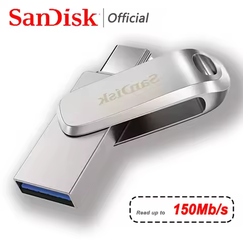 SanDisk Ultra Dual Drive Luxe USB Type-C Flash Drive 32G 128GB 256GB 512GB 1T Metal USB3.2 Flash Dir