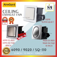 AireGard AS 6090 9020 SQ110 8" 10" inch Ceiling Air Ventilation Exhaust Fan Silent Quiet Kipas Exzos