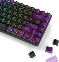 XVX Pudding Keycaps - PBT Keycaps, 165 Keys Keyboard Keycaps, OEM Profile Keycaps Set, Custom Keycaps for 61/68/84/87/82/100 Cherry Gateron MX Switches Mechanical Keyboard - Black Purple