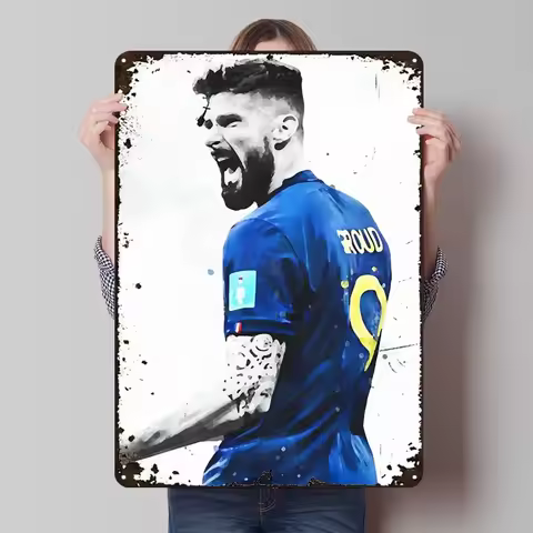 Olivier Giroud France Poster Football Player Metal Signs Gamer Room Decoration Customized Tin Sign f