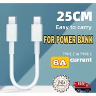 Power bank Short Cable 25cm USB to USB C Charger Cable PD Type C Charging Cable Fast Charge For SAMS
