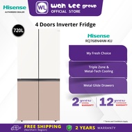 Hisense 720L 4 Door Fridge Inverter Refrigerator RQ768N4AW-KU White + Khaki Glass WAH LEE STORE