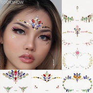 LOOKSHOW Shiny Drill Face Tattoos Stickers Festival Party Carnival Stage Performance Makeup Face Col