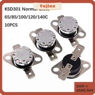 YUJINX 10PCS Bimetal Thermostat Multipurpose 65/85/100/120/140C Thermal Control KSD301