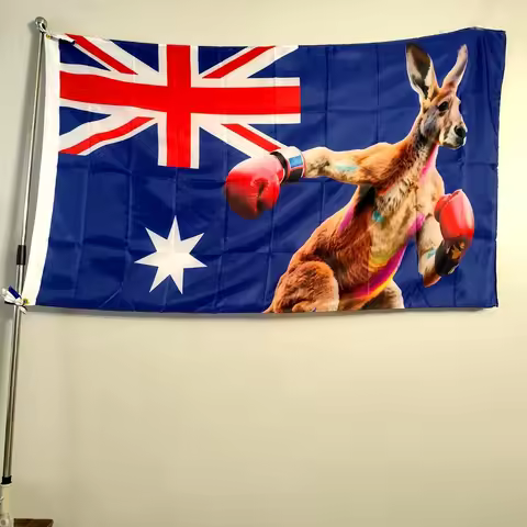 Boxing Kangaroo Flag Gloves Australia Flag 3x5ft AUSTRALIA Print Outdoor/Indoor Decor