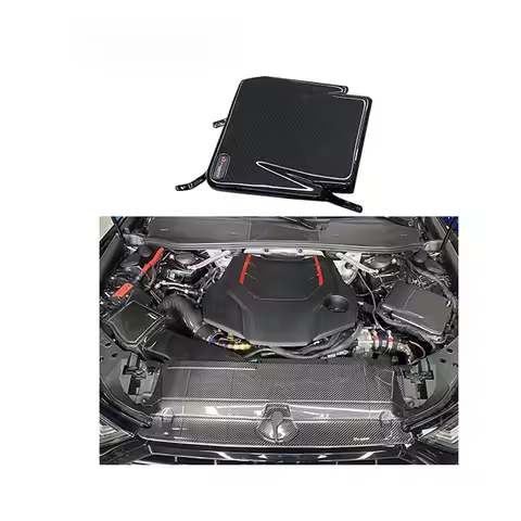 3K Twill Carbon Weave in Glossy Finish Dry Carbon Fiber Engine ECU Cover for for AUDI A6/A7/S6/S7 C8
