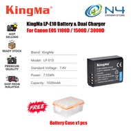 KingMa DSLR Camera Battery LP-E10 and LCD Dual Charger Set for Canon 3000D 1500D 1300D 1200D 1100D B