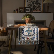 Chinese Style Geometric Red Jacquard Table Runner New Year Home Decor Table Runner Living Room Tea T