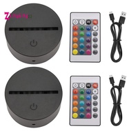 2 Pack 3D Night LED Light Lamp Base + Remote Control + USB Cable, 16 Colors Light Show Display Stand