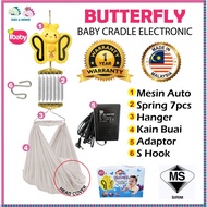 [1YEARS WARRANTY] iBaby Butterfly Electronic Baby Cradle Buaian Eletrik Baby Mesin Buaian Elektrik