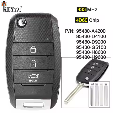KEYECU 434MHz 4D60 Chip 95430-D9200 95430-H8600 95430-A4200 95430-D4100 Remote Key Fob for KIA Sport