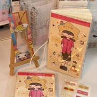 Wow Card A6 Narrow Notebook Star Notebook Pocket Fixed Page Ancient Style Notebook Collage Mustard T