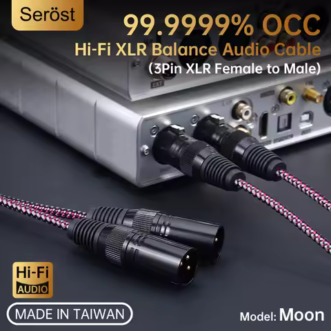 XLR Balance Audio Cable Serost Moon HiFi 99.9999% OCC Copper XLR Balance Audio Cable for CD DAC Powe
