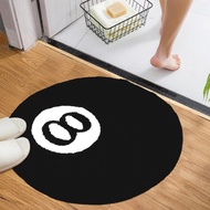 8 Ball Rug 39.37 Inch Round 8 Ball Carpet Non Slip 8 Billiards Rug Absorbent Billiard Carpet for Liv