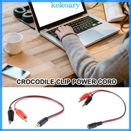 KOK 26cm Electrical Test Cable DC5 5x2 1mm Connectors to 2 Alligators Clip Power Cable for Routers M