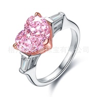 Ring Sterling Silver Silver Silver Ring Female Silver Jewelry Diamond High Carbon Exhibition Hao Hea