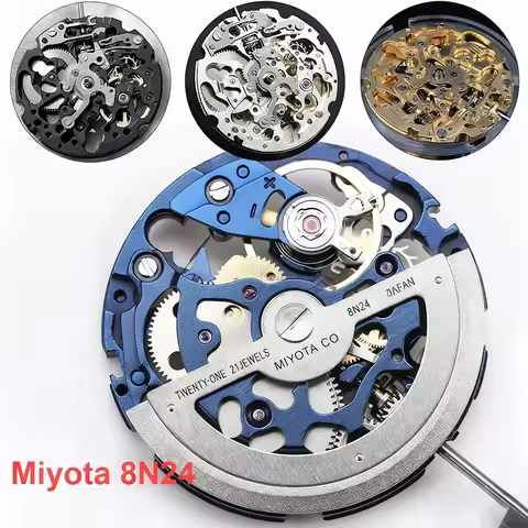 Miyota 8N24 Automatic Mechanical Skeleton Movement | Automatic/Hand-Winding 21600 BHP Silver/Golden/