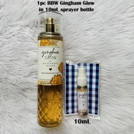 1pc 10mL BBW GINGHAM GLOW Fragrance Mist 10mL Sample size Bath and Body Gingham Glow Perfume for Wom