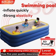 Inflatable Swimming Pool For Kids Swimming Pool Baby Swimming Pool Air Pump Family Size Swimming 游泳池