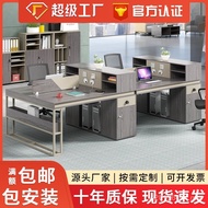 People Two 6 Desk Staff Modern Four Work Position Office Staff Position Card Holder Table Double Com