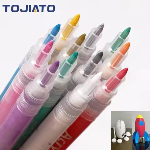 3D Printer Model Pigment Acrylic Marker Pen, 12 Brightly Colored 3D Printer Model Color Pen for 3D P