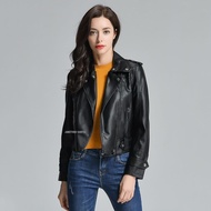 JNK x MALENA - Jaket Biker Motor Wanita Bahan Semi Kulit Sintetis Viena Faux Synthetic Leather Jacke