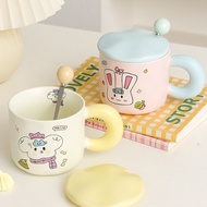 Cute cartoon thick handle ceramic drinking cup 400ml super cute gift BAG U COCQDAY58