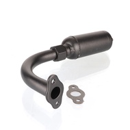 Motorcycle Black Muffler Exhaust Pipe For 49cc 50cc 60cc 80cc 100cc 2-Stroke Engine Motorized Bicycl