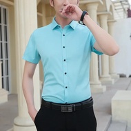 Summmer New Mens Shirts Korean Fashion Short Sleeve Turn Down Collar Business Mens Dress Shirts