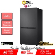 LG GC-B257KQJW 694L Side-by-Side Refrigerator Inverter Linear Compressor, Elegance Matt Black | B257