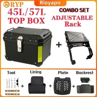RYP COMBO SET LIPAT RACK Top Box Motor 36L/45L/57L/65L ABS + Foldable Adjustable Rack LC135 Y15zr Y1