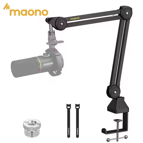MAONO BA37 Microphone Boom Arm Heavy Duty Adjustable Metal Suspension Mic Stand Upgraded Desk Clamp