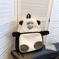 MMLUCK Sức chứa lớn Ba lô gấu trúc Meme Đen trắng Vải bố Ba lô học sinh Sáng Tạo Thường ngày Cặp sác