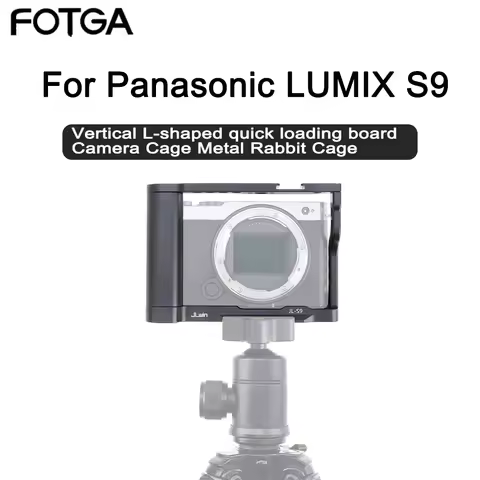 FOTGA LUMIX S9 Camera Cage Wooden Side Handle Top Hand Grip Quick Release Plate Cage Rig Protective 