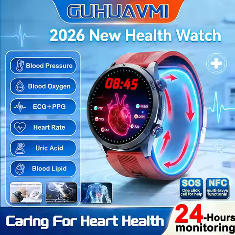 Dual mode Air Pump + Airbag True Blood Pressure Monitor Smart Watch 1.43" AMOLED ECG PPG Uric Acid B
