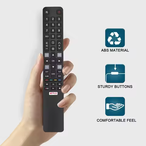 Replacement RC802N Remote Control for TCL 4K UHD Smart TV Models U43P6046/U55C7006/U49P6046/U65P6046