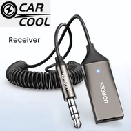 Aux to Bluetooth 5.0 Adapter 3.5mm Bluetooth Receiver for Car USB 2.0 to 3.5mm Jack Kit with Built-in Microphone