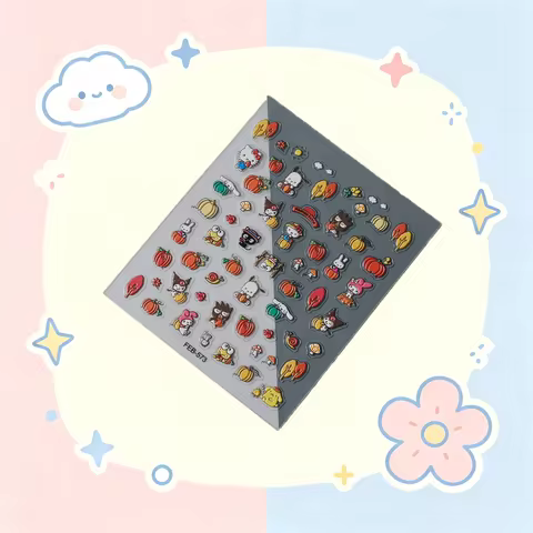 1PCS Sanrio Nail Stickers Anime Nail Art Accessories Cartoon Hello Kitty Cinnamoroll Pochacco Sticke