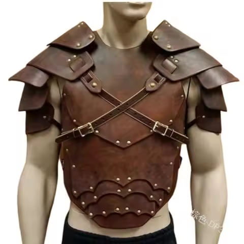 Faux Leather Medieval Chest Shoulder Spaulder Armor Leather Cuirass Body Armour Roman Gladiator Spar