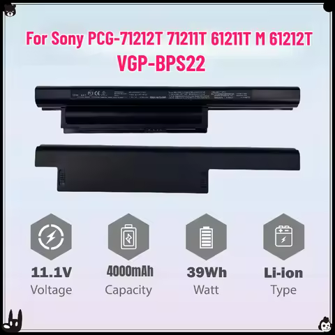 VGP-BPS22 Laptop Battery for Sony Vaio VGP-BPS22A VGP-BPL22 VGP-BPS22/A VPC-E1Z1E VPC-EA PCG-71212T 