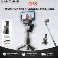 Q18 Gimbal Selfie Stabilizer Bluetooth Anti Shake Mobile Tracking Shot Mode Smart Fill Light